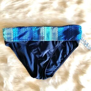Into the Bleu Bikini Fold Over Printed Waist